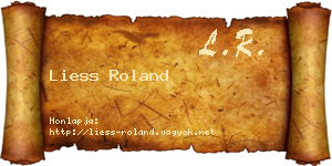 Liess Roland névjegykártya